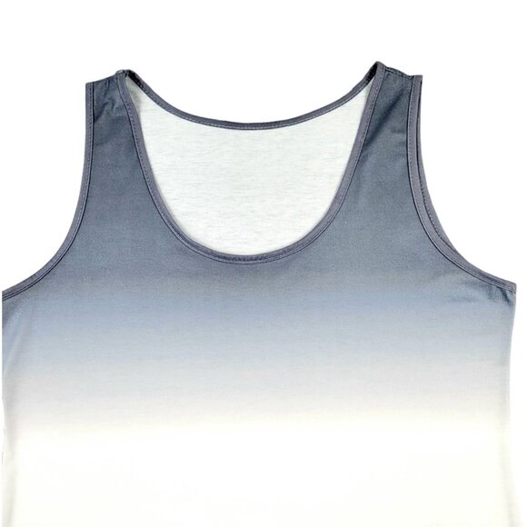 Womens XL Colorblock Ombre Tank Dress Stylish Sleeveless Summer Tunic Round Neck - Picture 6 of 11